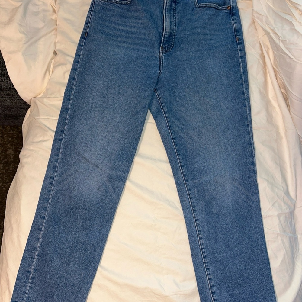Express Women's Straight Leg Blue Jeans